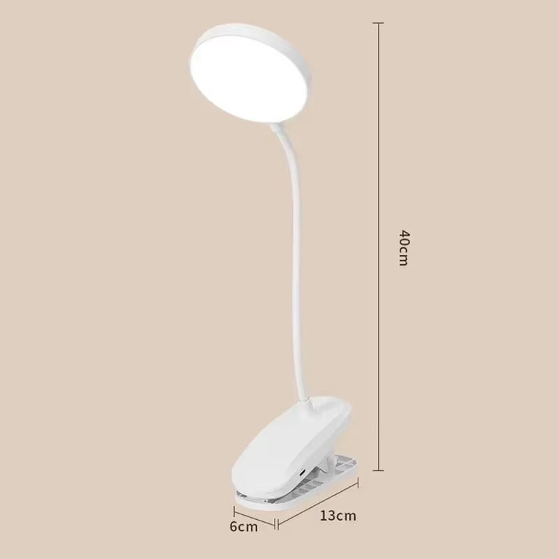 Led Table Lamp USB Rechargeable Night Light with Folding Clamp Study Stand Read Lamp Touch 3 Modes Dimming Eye Protection Light