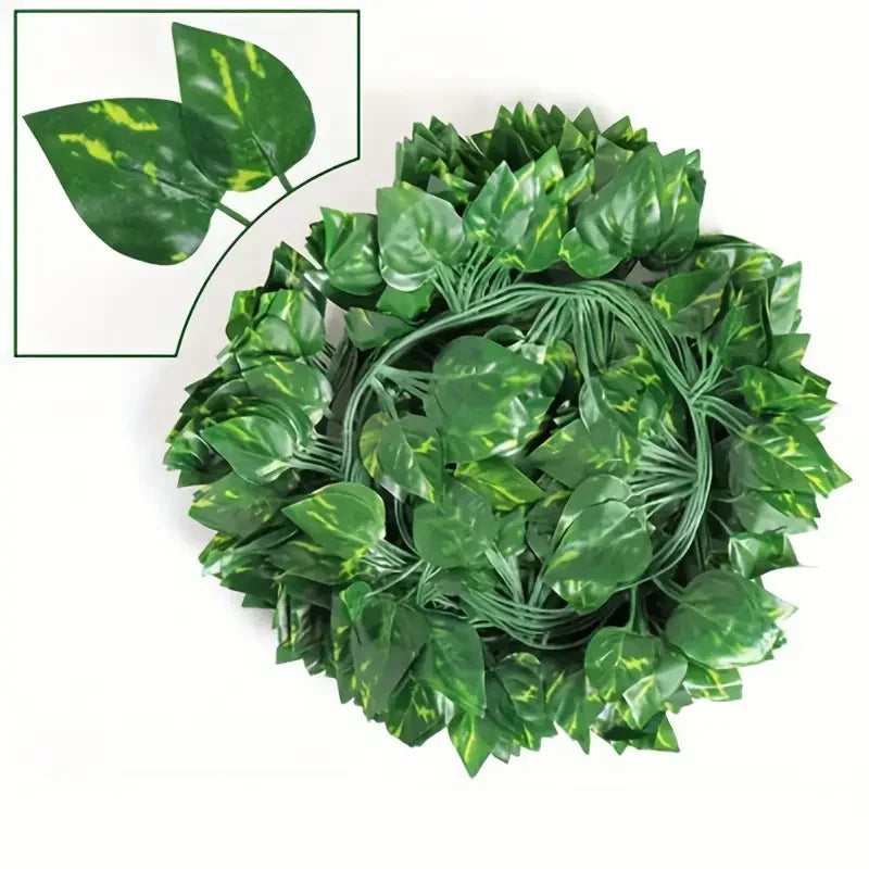 Artificial Green Ivy Leaf Rattan Creeper Leaves Vine Hanging Garland DIY Fake Flowers Plants for Garden Wedding Party Home Decor