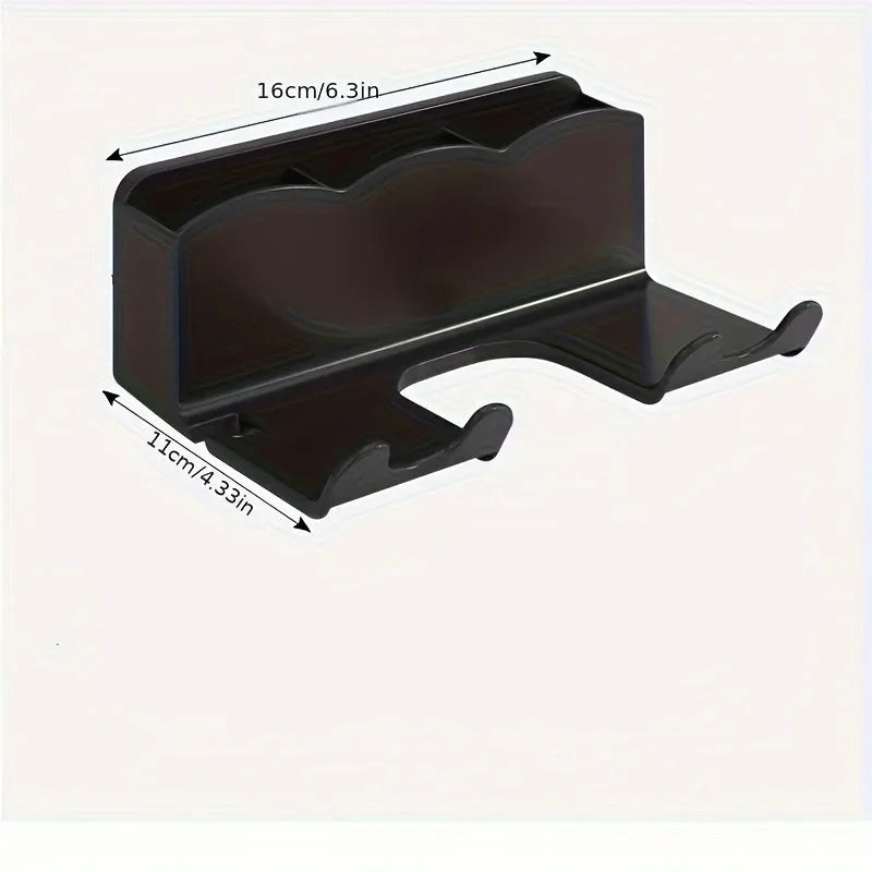 1Pc Hair Dryer Storage Rack, Non Perforated Bathroom Wall Mounted Bracket, Bathroom Air Duct Storage